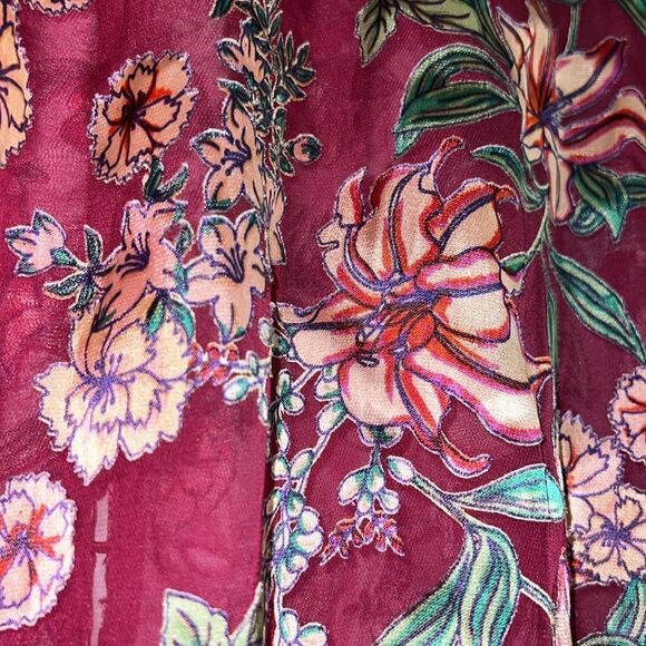 Silk Appliqué For Love and Lemons shear appliqué Ruffle Silk Blend Blouse - Picture 2 of 5